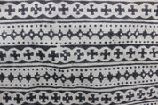 Handmade Block Printed Grey & Black Floral Pure Linen Fabric – DOJI
