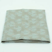 Handmade Mushroom Print Gray Floral Linen Upholstery Fabric