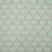 Handmade Mushroom Print Gray Floral Linen Upholstery Fabric