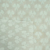 Handmade Mushroom Print Gray Floral Linen Upholstery Fabric