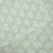 Handmade Mushroom Print Gray Floral Linen Upholstery Fabric