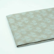 Handmade Mushroom Print Gray Floral Linen Upholstery Fabric