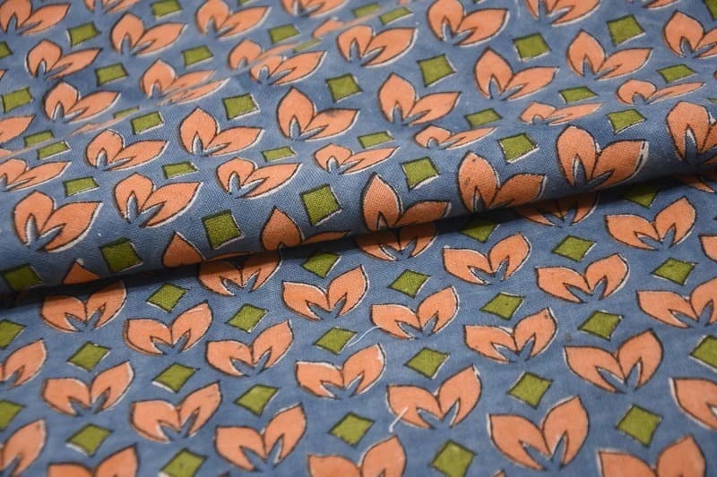 Aristan Hand Block Print Bronze Pure Linen Fabric 58” - Titlee