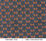Aristan Hand Block Print Bronze Pure Linen Fabric 58” - Titlee
