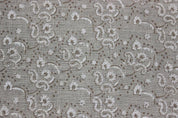 Artisanal Hand Block Print Grey Floral Thick Linen Fabric - Jonk