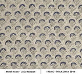 Aristanal Hand Block Print Beige FloralThick Linen Flower - Juju Flower