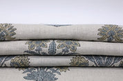 Indian Hand Block Print Green Floral Pure Linen Fabric - Morpankh
