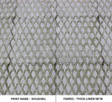 Aristnal Hand Block Print GrayThick linen Fabric 58 W - Khushbu