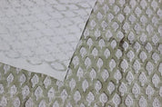 Aristnal Hand Block Print GrayThick linen Fabric 58 W - Khushbu
