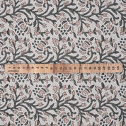 Indian Handcrafted Block Print Grey Pure Linen Fabric - Suhana Bel