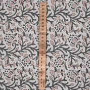 Indian Handcrafted Block Print Grey Pure Linen Fabric - Suhana Bel