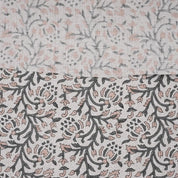 Indian Handcrafted Block Print Grey Pure Linen Fabric - Suhana Bel