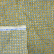 Handmade Block Print Pastel Blue Pure Linen Fabric - Kavita