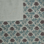 Indian Handmade Block Print Brown Viscose Linen Fabric - Khubsurat