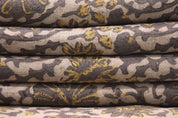 Aristan Handmade Block Print Brown Floral Pure Linen Fabric - Ambika