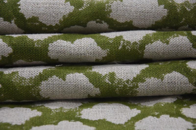 Premium Hand Block Print Grey Floral Thick Linen Fabric - Kesariya