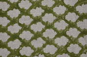 Premium Hand Block Print Grey Floral Thick Linen Fabric - Kesariya