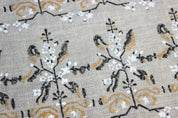 Indian Handmade Block Print Mustard Thick Linen Fabric - Nakshatra
