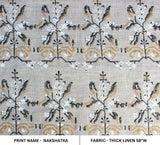 Indian Handmade Block Print Mustard Thick Linen Fabric - Nakshatra