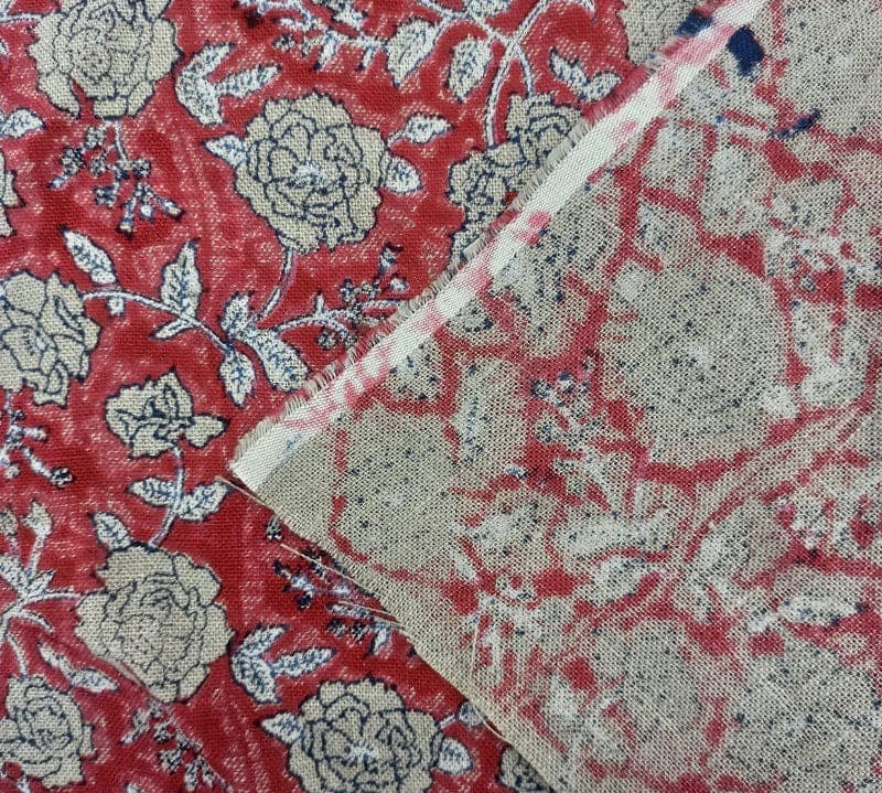 Indian-HandmadeBlockPrintRedFloral-PureLinenFabric-Gulzar_2.jpg