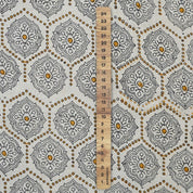 Indian Hand Block Print orange Pure Linen Fabric - Charakha
