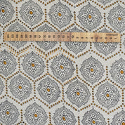 Indian Hand Block Print orange Pure Linen Fabric - Charakha