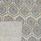 Indian Hand Block Print orange Pure Linen Fabric - Charakha