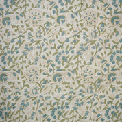 Indian Aristan Hand Block Print Blue Pure Linen Fabric - Vasundhara