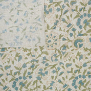 Indian Aristan Hand Block Print Blue Pure Linen Fabric - Vasundhara