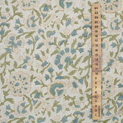 Indian Aristan Hand Block Print Blue Pure Linen Fabric - Vasundhara