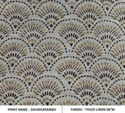 Indian Block Print Brown Floral Thick Linen Fabric - Shubharambh
