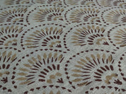 Indian Block Print Brown Floral Thick Linen Fabric - Shubharambh