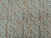 Indian Block Printed Green Floral Thick Linen Fabric - Nidhi Van