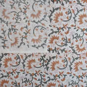 Indian Hand Block Floral Linen Fabric For Table Cover - Madhav