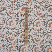 Indian Hand Block Floral Linen Fabric For Table Cover - Madhav