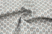 Indian Handmade Block Print Brown Thick Linen Fabric - Alia