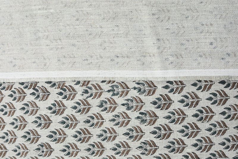 Indian Handmade Block Print Brown Thick Linen Fabric - Alia