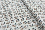 Indian Handmade Block Print Brown Thick Linen Fabric - Alia