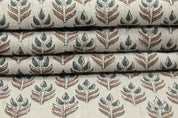 Indian Handmade Block Print Brown Thick Linen Fabric - Alia