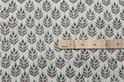 Indian Handmade Block Print Brown Thick Linen Fabric - Alia