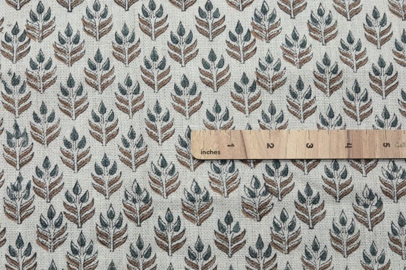 Indian Handmade Block Print Brown Thick Linen Fabric - Alia