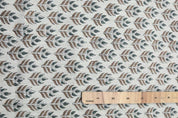 Indian Handmade Block Print Brown Thick Linen Fabric - Alia