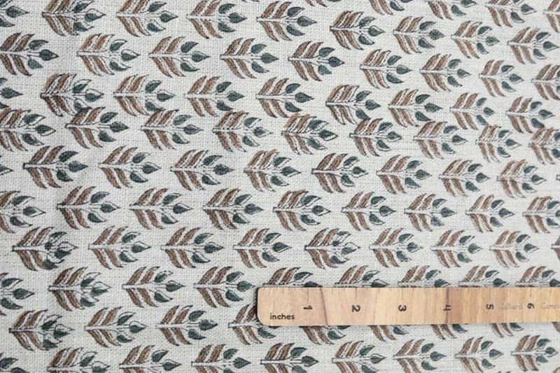 Indian Handmade Block Print Brown Thick Linen Fabric - Alia
