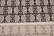 Indian Handmade Block Print Black Floral Thick Linen Fabric - Bijhni