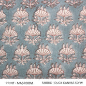 Indian Handmade Block Print Blue Duck Canavs Fabric - Masroom