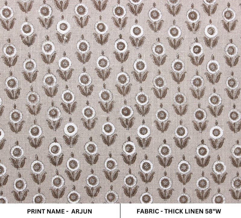 Indian Textile Hand block print Thick linen fabric - Arjun