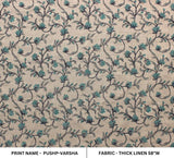 Hand Block Print Linen Fabric For Lamp Shade Cone- Pushp Varsha