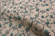 Hand Block Print Linen Fabric For Lamp Shade Cone- Pushp Varsha
