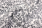 Hand block print Off-White Linen -Junglee Ghass
