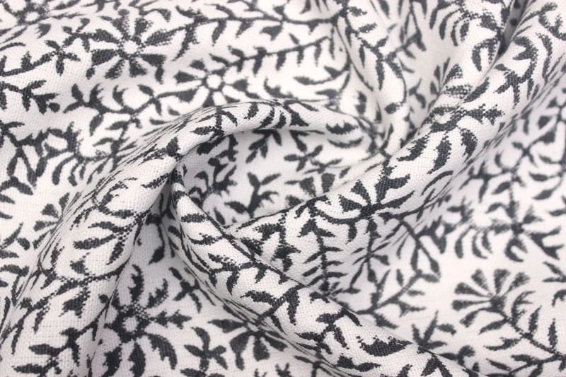 Hand block print Off-White Linen -Junglee Ghass